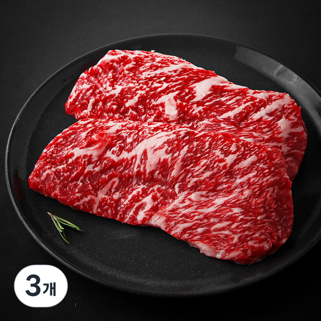 한우맘 한우 채끝 1등급 구이용 (냉장), 200g, 3개