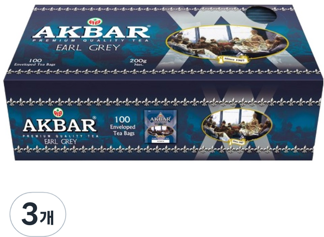 아크바 얼그레이 홍차 티백, 2g, 100개입, 3개