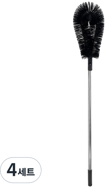 월드크린 거미줄 제거솔 스텐봉 108cm, 블랙, 4세트