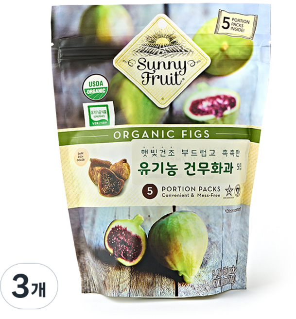 써니후르츠 유기농 건무화과 파우치 5p, 250g, 3개