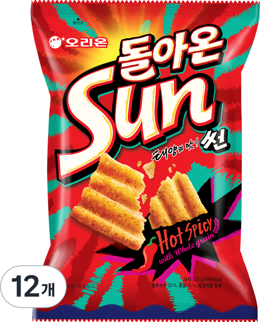 오리온 돌아온 썬 핫스파이시맛, 135g, 12개