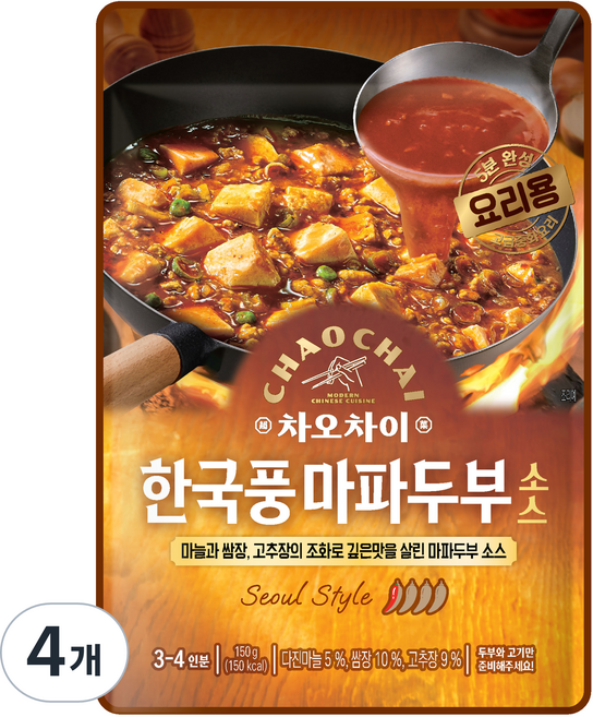 차오차이 한국풍 마파두부 소스, 150g, 4개