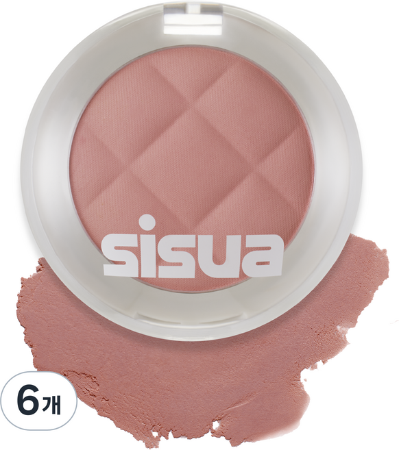 시수아 버터 와플 도우 블러셔 8g, NO 4 로즈 초코 무스, 6개