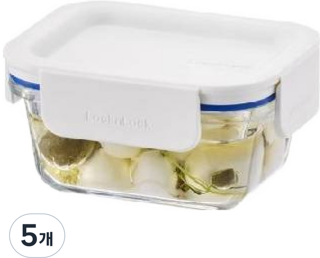 락앤락 더 클리어 직사각 밀폐용기 화이트, 5개, 160ml