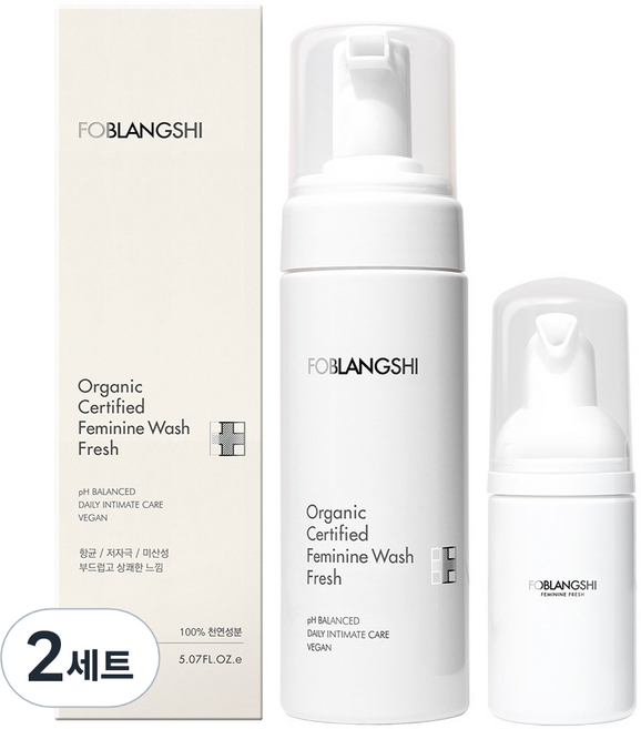 포블랑시 유기농 여성청결제 프레쉬 150ml + 30ml 세트, 2세트