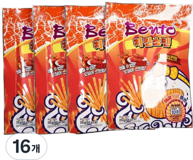 벤토 치킨소멘 양념치킨맛, 20g, 16개