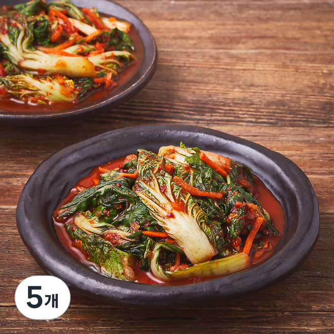 모산김치 갓담근 시원한 보리 얼갈이 김치, 1.5kg, 5개