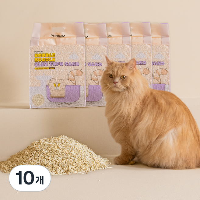 펫트리움 보들보들 두부모래 먼지없는 고양이모래, 2.8kg, 10개, 무향