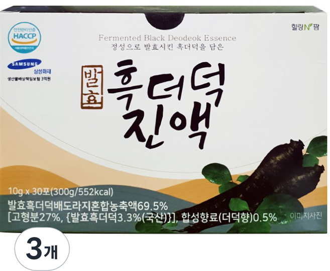 발효흑더덕 진액, 10g, 30개입, 3개