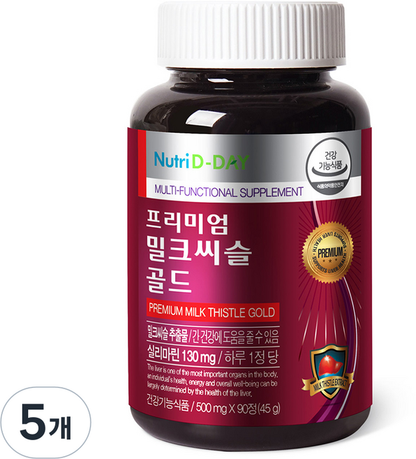뉴트리디데이 프리미엄 밀크씨슬 골드, 90정, 5개