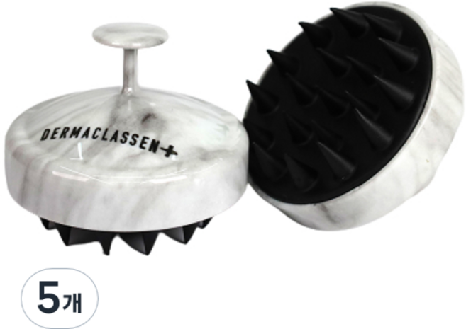 더마클라센 두피 마사지 브러쉬, 화이트 마블, 5개