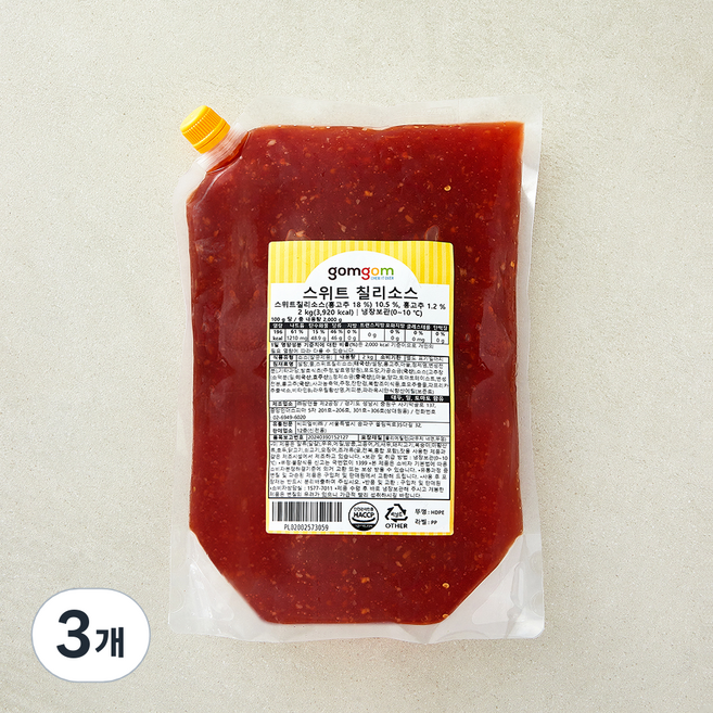 곰곰 스위트 칠리소스, 2kg, 3개