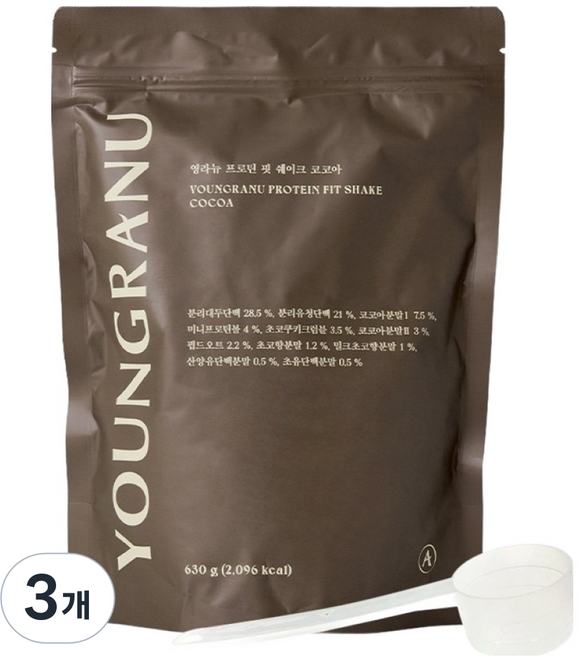 영라뉴 프로틴 핏 쉐이크 코코아, 630g, 3개