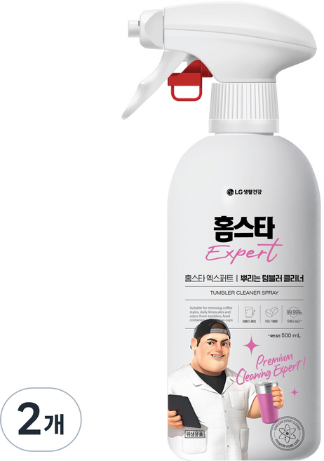홈스타 엑스퍼트 뿌리는 텀블러 클리너 주방세제 프레쉬애플향, 500ml, 2개