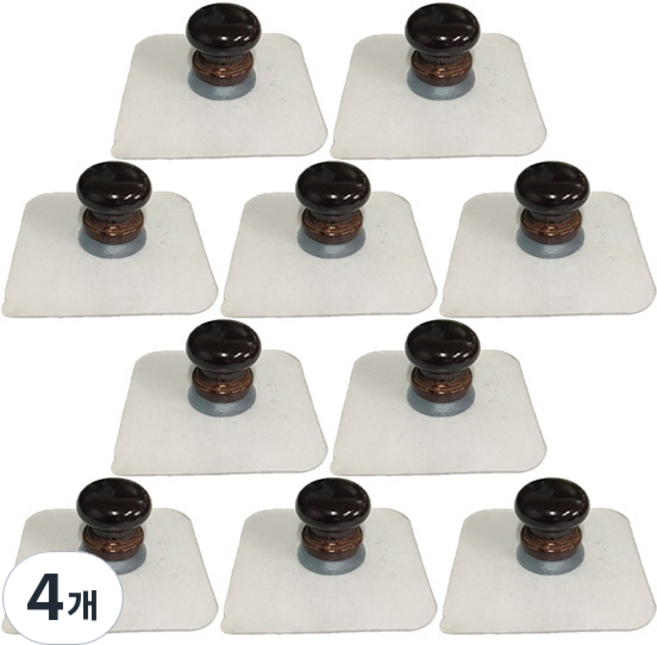 원프라이스 접착식 원목 매직후크 숏타입 10p, 다크오크, 4개