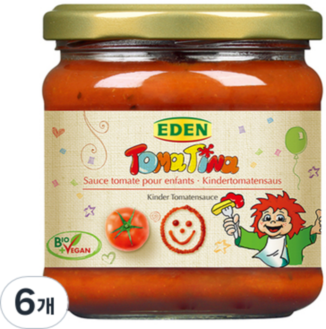 에덴 키즈 파스타소스, 6개, 스푼 본상품선택, 375g