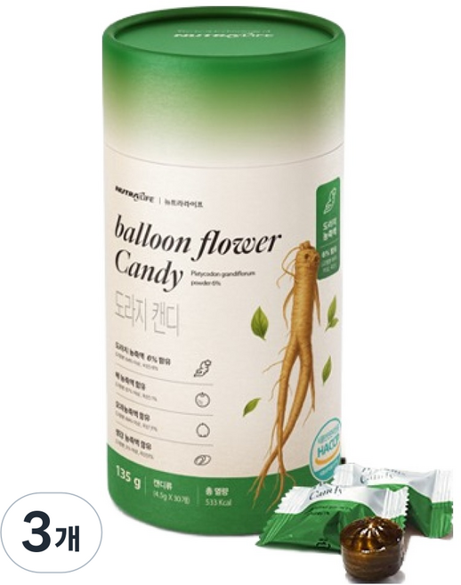 뉴트라라이프 도라지 캔디 30p, 3개, 135g