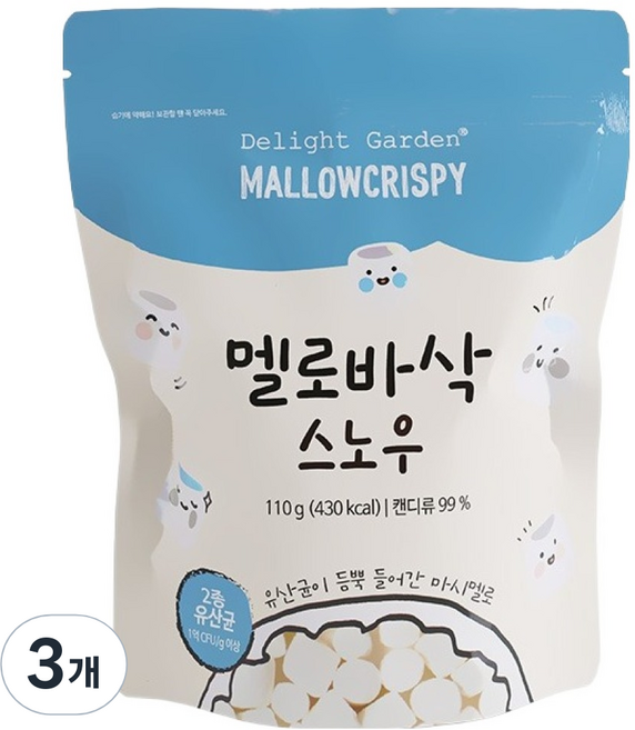 딜라잇가든 멜로바삭 스노우, 3개, 110g