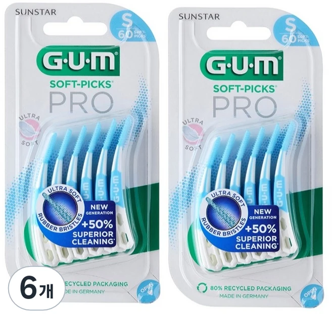 검 소프트픽 프로 치간칫솔, 0.8mm, 60개입, 6개 - 쿠팡