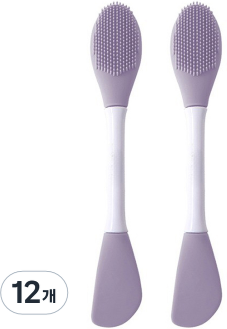 유니코시 실리콘 양면 팩 브러쉬, 퍼플, 12개