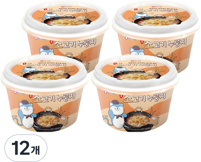 오쌀미 매콤 소고기 누룽지 컵, 50g, 12개