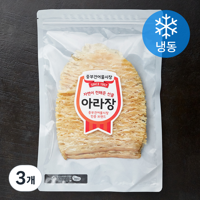 아라장 껍질없는 부드러운 맥반석오징어 (냉동), 250g, 3개