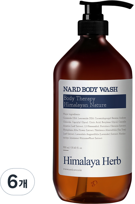 나드 바디워시 라벤더 머스크, 900ml, 6개