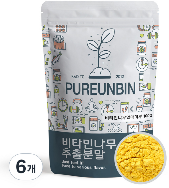 PUREUNBIN 沙棘果萃取粉末, 300g, 6個