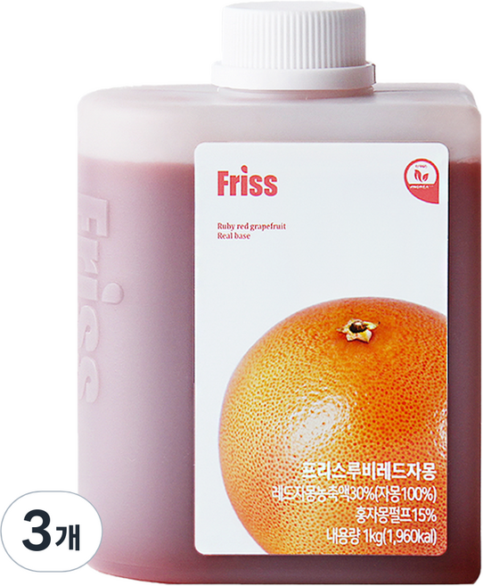 Friss 紅寶石葡萄柚濃縮液, 1kg, 3個