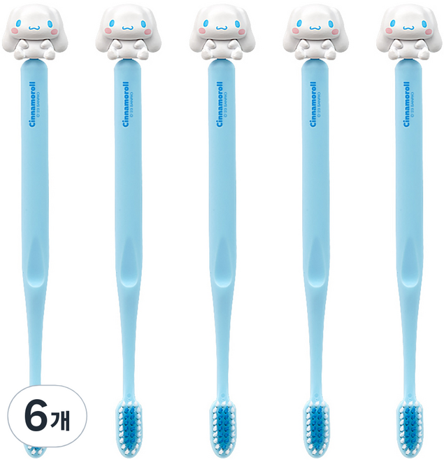 아텍스 산리오캐릭터즈 피규어 칫솔, 시나모롤(블루), 5개입, 6개