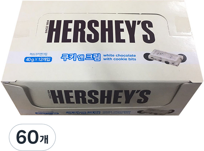 허쉬 쿠키 앤 크림, 40g, 60개