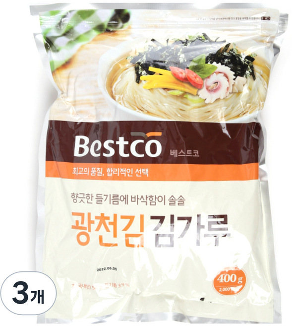 베스트코 김가루, 3개, 400g