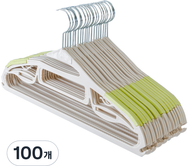 아임홈리빙 논슬립 회전형 지니 옷걸이, 그린, 100개