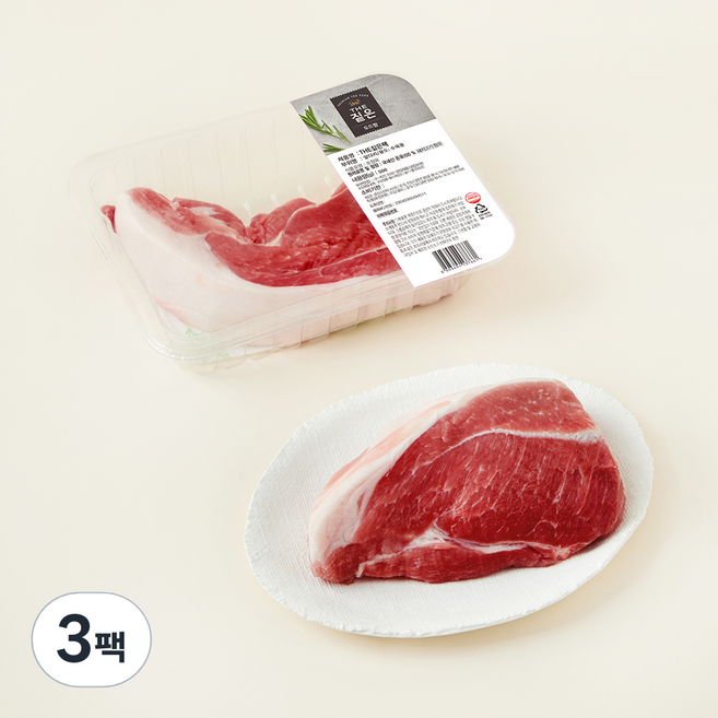 도드람 더짙은 앞다리 수육용 (냉장), 500g, 3팩