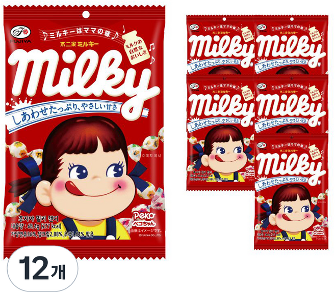 후지야 밀키 캔디, 12개, 68.4g