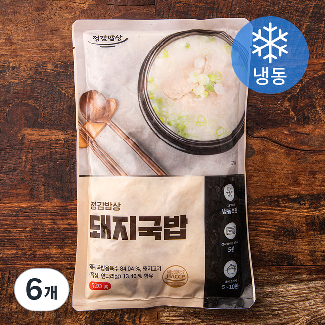 정감밥상 돼지국밥 (냉동), 520g, 6개