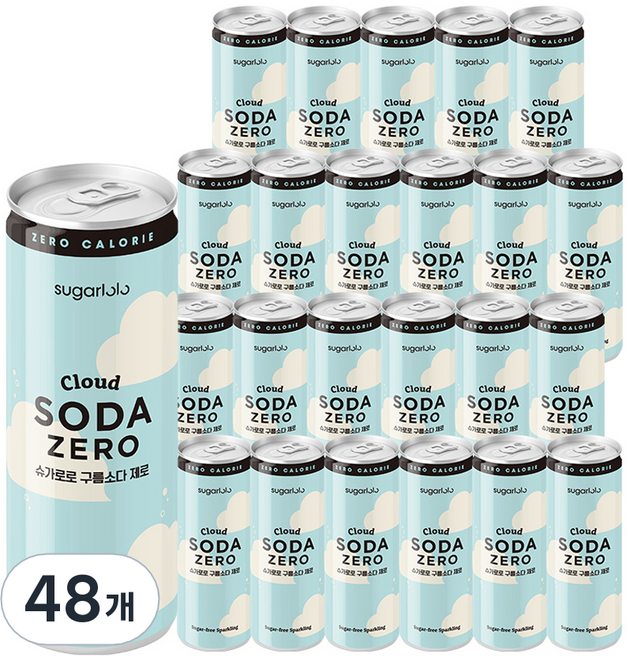 슈가로로 구름소다 제로 탄산음료, 250ml, 48개