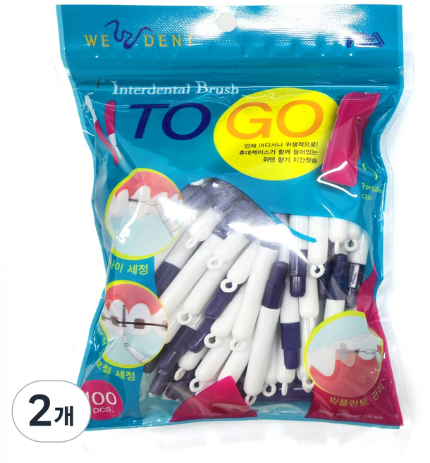 위덴 향기 치간칫솔 M, 1.2mm, 100개입, 2개