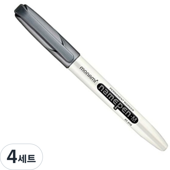 모나미 굵은글씨용 네임펜 미디움 1DZ, 은색, 48개