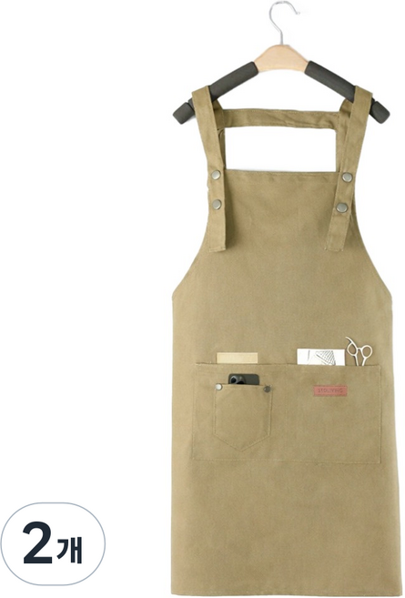 스토리빙 바리스타 H형 방수 앞치마, 샌드베이지, 2개
