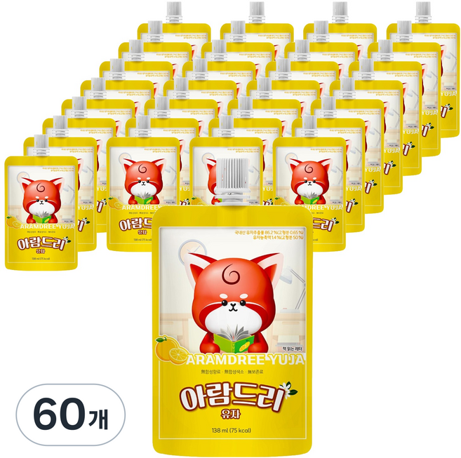 아람농장 아람드리 유자 주스, 138ml, 60개