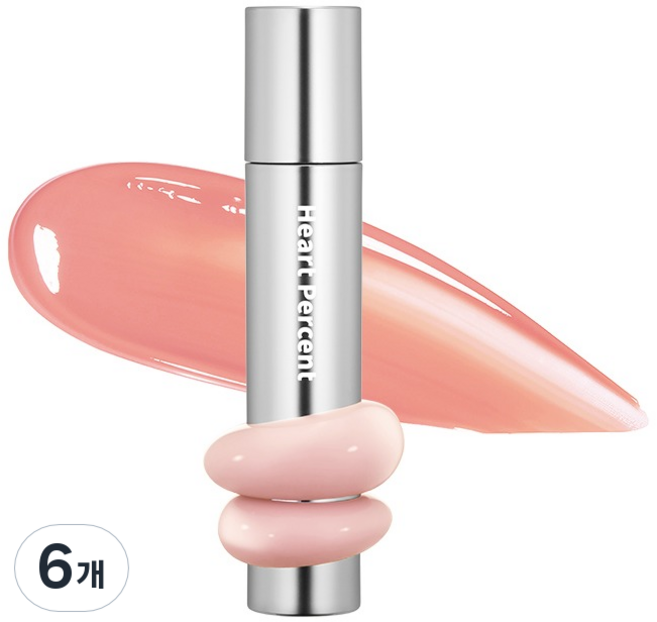 하트퍼센트 도트 온 무드 원웨이 글로이 립틴트 4g, 09피치밀크, 6개