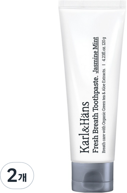 칼앤한스 프레시 브레스 구취케어 불소 치약 자스민민트, 120g, 2개
