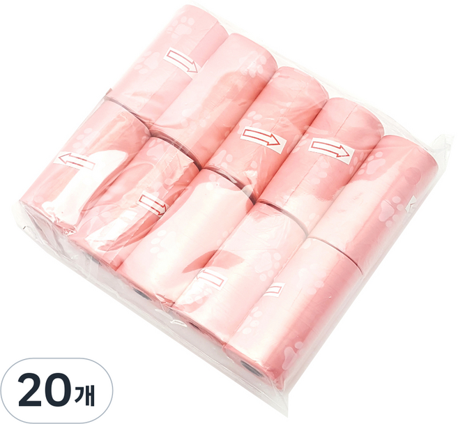 칼리펫 반려견 배변봉투, 핑크, 20개입, 20개