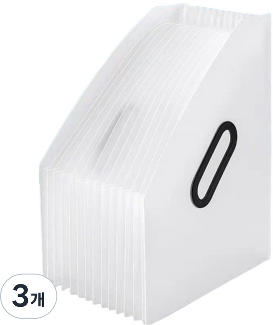 코지웰 아코디언 서류정리 서류꽂이 스탠드 13칸 세로형, 화이트, 3개