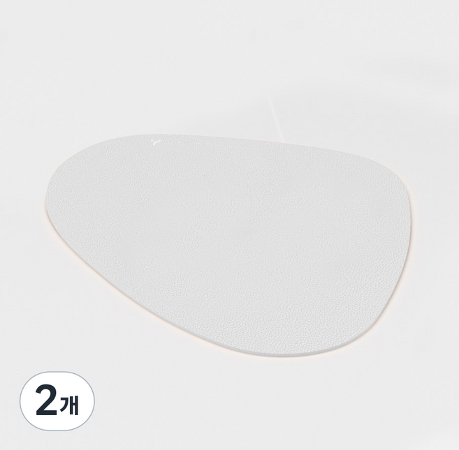 요이치 논슬립 가죽 마우스패드, 화이트, 2개