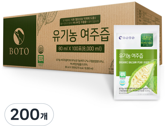 보뚜 유기농 여주즙 100포, 8L, 2개
