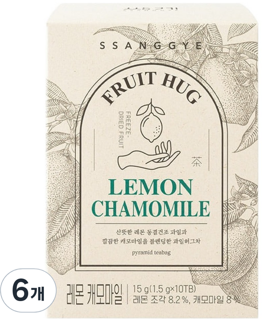 쌍계명차 과일 허그티 레몬 캐모마일, 1.5g, 10개입, 6개