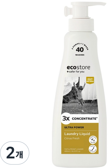 ecostore 宜可誠 濃縮洗衣精, 2個, 480ml