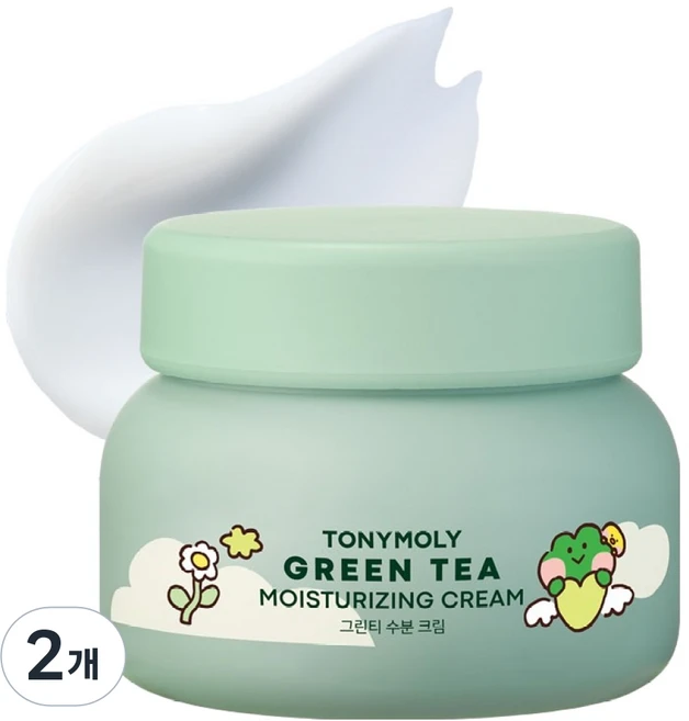 토니모리 라인프렌즈 미니니 그린티 수분 크림, 100ml, 2개 - 쿠팡